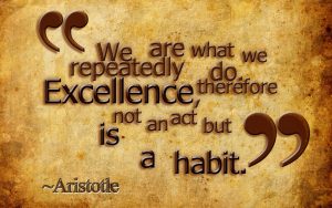 We are what we repeatedly do therefore excellence is not an act but a habit to create abundance